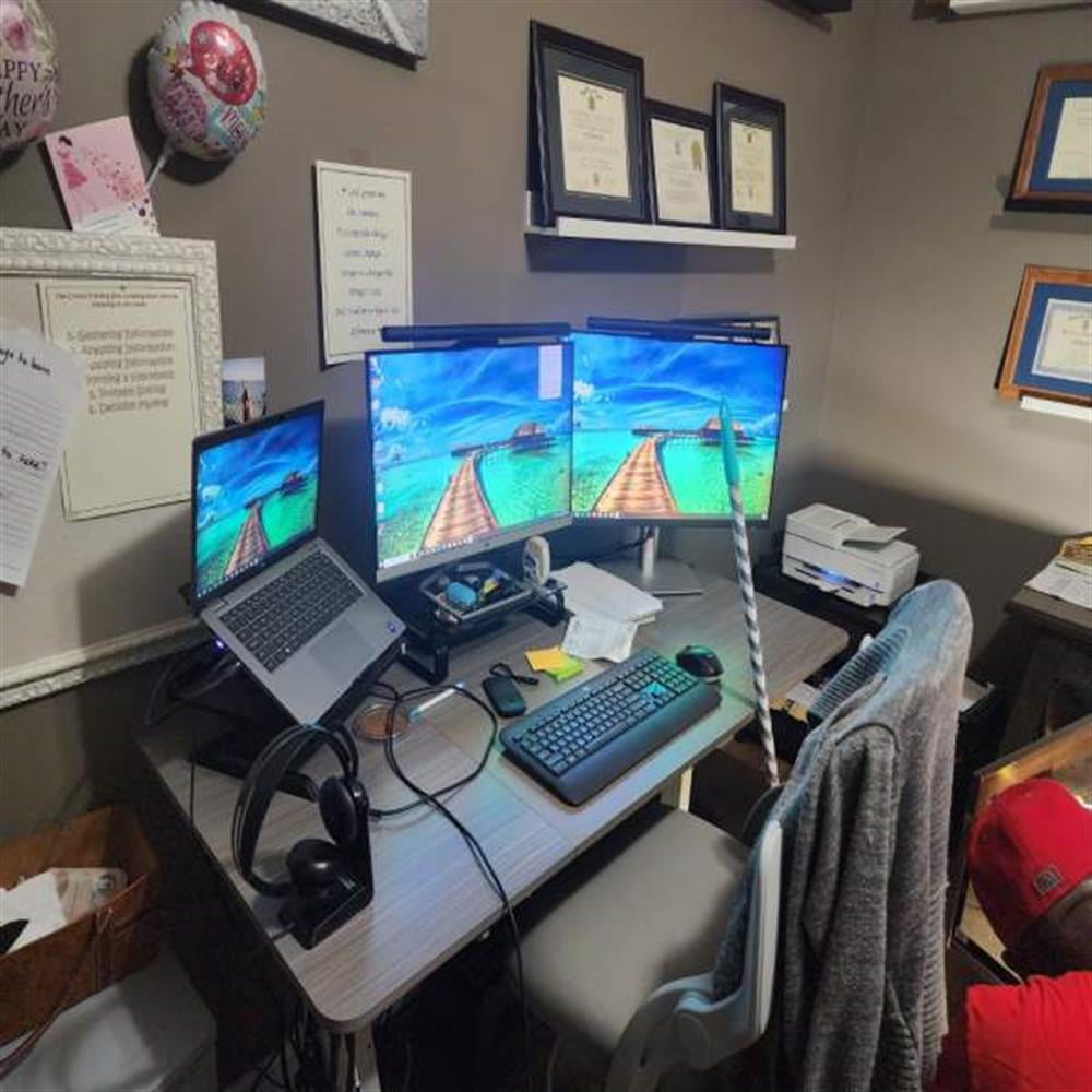 Demi Bonn 55" Electric Height Adjustable Computer Desk with Hook, Small Home Office Desk Study Writing Table, Dark Gray