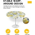 thumbnail image 2 of Round Table Cover 36-44 Inch, Waterproof Reusable Table Cloth Round Fitted Vinyl Tablecloth with Elastic Edged for Parties Outdoors, Summer Abstract Watercolor Flowers Yellow, 2 of 6