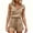 Khaki, variant on Sleeveless Women's Casual Shorts Rompers Summer Half Zip Lapel Collar Drawstring Knit One Piece Jumpsuit with Pockets
