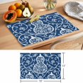 thumbnail image 6 of Navy Blue Gourd Placemats Set of 4 Modern Abstract Art Floral Place Mats Indoor Wipeable Table Mats Washable Cloth Dining Table Placemats for Kitchen Holiday Party Home Decor 13x19 Inch, 6 of 9