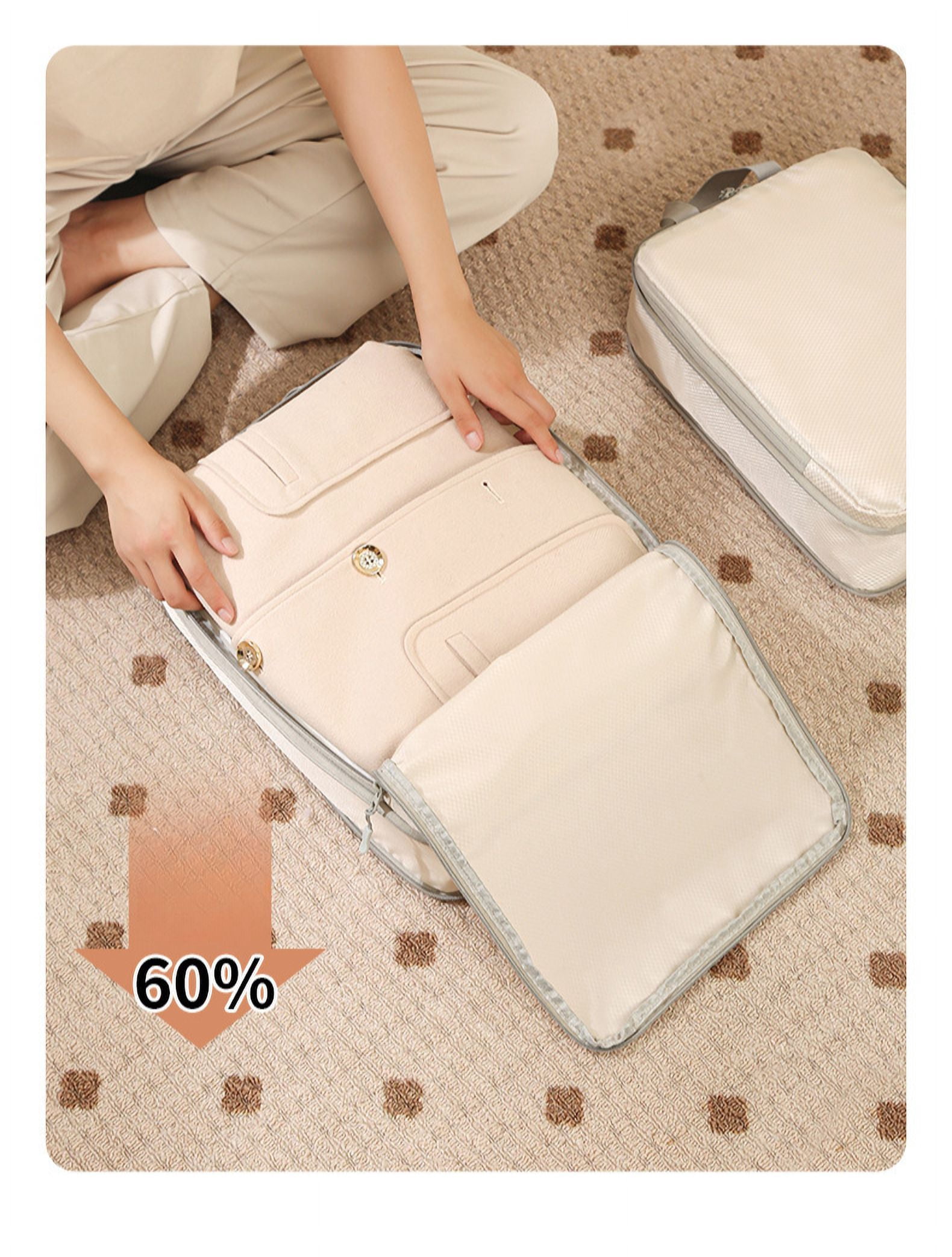 Senya 4PCS Compression Packing Bag,Expandable Compression Packing Bag,Waterproof Compressed Packing Cubes,Convenient Compression Packing Bag,Expandable Compression Packing Bag for Holiday