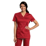Landau All Day Women's Mechanical Stretch Two Pocket V-Neck Scrub Top, Style 4143