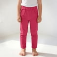 thumbnail image 6 of Vornjynx Girls Cotton Pants High Waist Lightweight Straight Fit Summer Casual Comfort Pants Hot Pink Size 4, 6 of 10