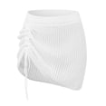 thumbnail image 4 of Riforla Women's Crocheted Smock Skirt Holiday Style Skirt Hollowed Out Pull String Sexy See Through Beach Skirt Skirts for Women White L, 4 of 7