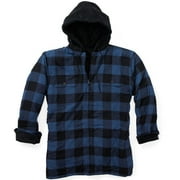 Big & Tall Men's Fleece-Lined Hooded Zip Flannel Jacket