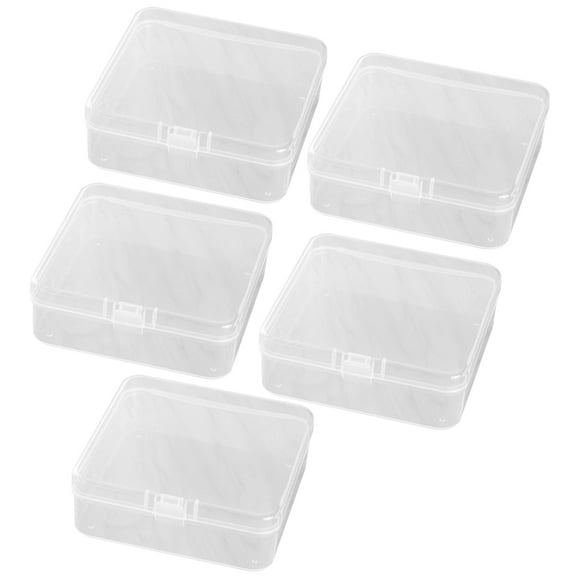 FELTECHELECTR 5Pcs Small Plastic Jewelry Storage Box for Beads and Jewelry Clear Lid Design Multi-function Design
