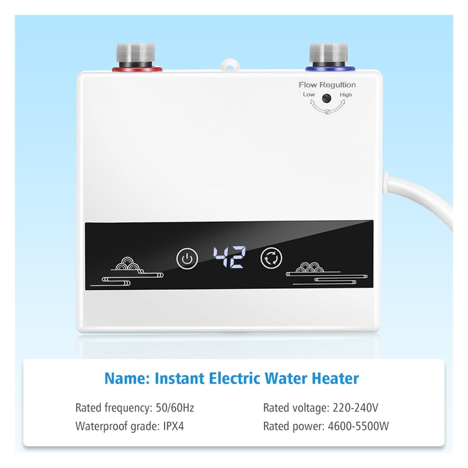 4600W Electric Tankless Water Heater Hot Water For Bathroom Thermostati Instant Home Shower Heating Kitchen Faucet ,Energy Saving