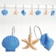 thumbnail image 4 of Lote de 12 ganchos decorativos para cortina de ducha, de resina, conchas marinas, para baño, dormitorio y sala de estar (concha azul, estrella de mar), 4 of 7