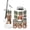 Color 4, variant on Bathroom Accessory Set 6 Piece Colorful Tropical Monstera Plant Vibrant Striped Trash can, Toothbrush Holder, Toothbrush Cup, Soap Dispenser, Soap Dish, Toilet Brush Holder