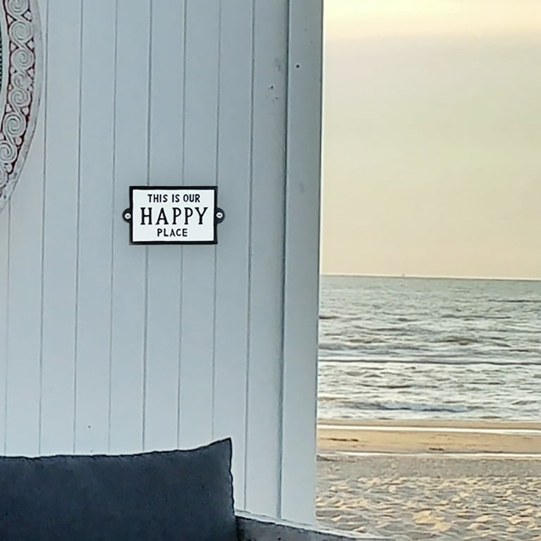 This Is Our Happy Place White Metal Sign Rustic Farmhouse Wall Plaque Home Decor This Is Our Happy Place White Metal Sign Rustic Farmhouse Wall Plaque Home Decor