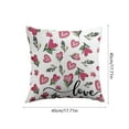 thumbnail image 3 of Valentine's Day Pillow, Heart Pattern Festive Cushion Cover, 45x45cm Polyester Decorative Sofa Bed Pillowcase with Hidden Zipper Machine Washable, 3 of 6