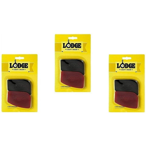 Lodge Polycarbonate Pan Scraper Set - Red and Black - 6 Piece
