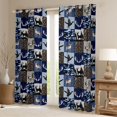 thumbnail image 2 of Feelyou Deer Duck Black Out Curtains, Blue Plaid Curtains Pack of 2 (42x63 Each), 2 of 6