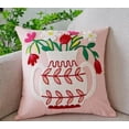 thumbnail image 5 of Flower Embroidered Pillow Covers Farmhouse Throw Pillow Cover Garden Cushion Case for Home Decor Couch Throw Pillows 18x18inch Set of 4, 5 of 6