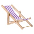 thumbnail image 1 of SKISUNO 4Set Micro Landscape Mini Beach Chair Purple Striped Wood Foldable for Hobbyists Seaside Theme, 1 of 6