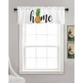 thumbnail image 3 of Pineapple Linen Curtain Valance for Bedroom/Bathroom/Kitchen/Office/Living/Dining Room Windows,Yellow Tropical Fruit Green Leaf Watercolor White Pocket Topper Drapes Decorative Cafe Drapery 54x18, 3 of 6