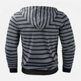thumbnail image 4 of Men's Striped Pullover Hoodies Button Up Long Sleeve Drawstring Casual Hooded Sweatshirts Sports Color Block Shirts, 4 of 6
