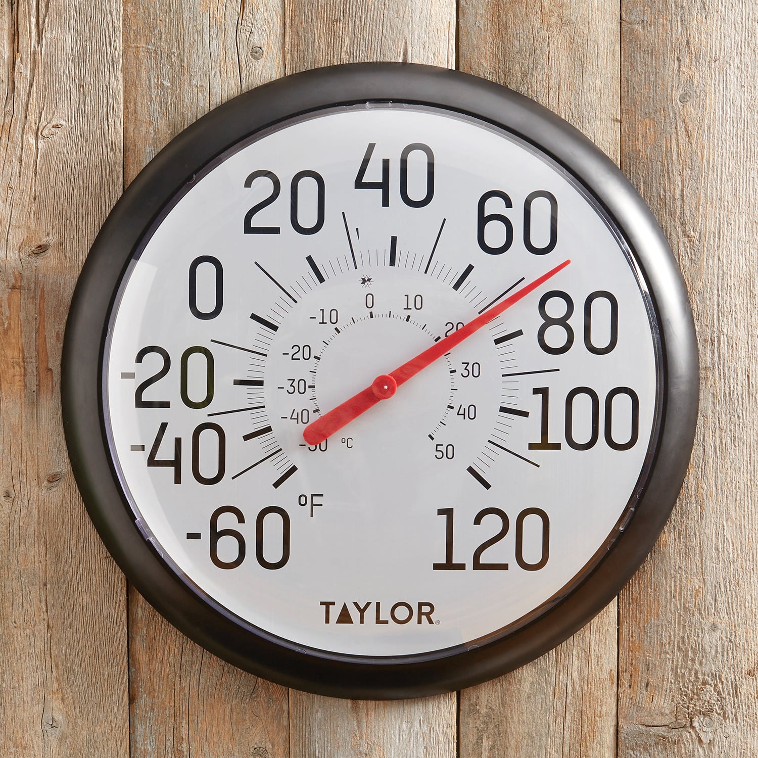 Taylor 6700 13-1/4" Black & White Big & Bold Dial Thermometer