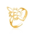 thumbnail image 4 of Anillo abierto de acero inoxidable para mujer con nudo celta y cuarteto de acero de titanio y baratijas europeas y americanas, 4 of 6