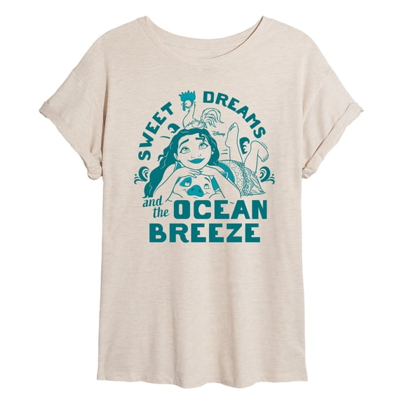 Moana - Sweet Dreams Ocean Breeze - Juniors Oversized Graphic T-Shirt