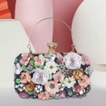 thumbnail image 4 of Bolsos de mano Sunnimix florales para mujer con imitación florales coloridos Negro, 4 of 8