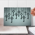 thumbnail image 2 of Antique Cutting Board, Silhouettes of Old Keys Hanging Chain Links Unlocking Security Home Opener, Decorative Tempered Glass Cutting and Serving Board, Small Size, Pale Grey Black, by Ambesonne, 2 of 5