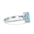 thumbnail image 2 of Marquise Art Deco Wave Wedding Engagement Ring Simulated Aquamarine CZ 925 Sterling Silver size 7, 2 of 5
