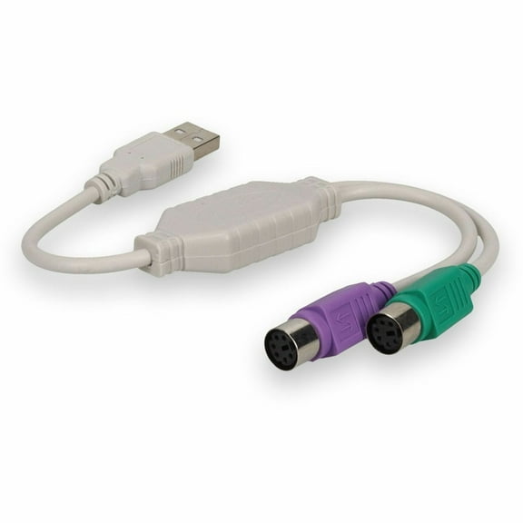 AddOn USB A 2.0 Male to PS/2 Female Gray Adapter