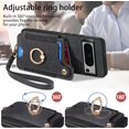 thumbnail image 5 of Phone Case for Google Pixel 8 Pro 5G Wallet Cover with Screen Protector Wrist Strap Lanyard RFID Credit Card Holder Ring Stand Cell Accessories Pixel8Pro Pixel8 XL Eight 8Pro Women Men Black, 5 of 13