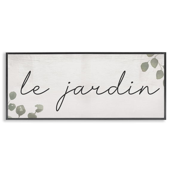 Stupell Industries Farmhouse Le Jardin Garden Black Framed Giclee Art, 24 x 10, by Lil' Rue