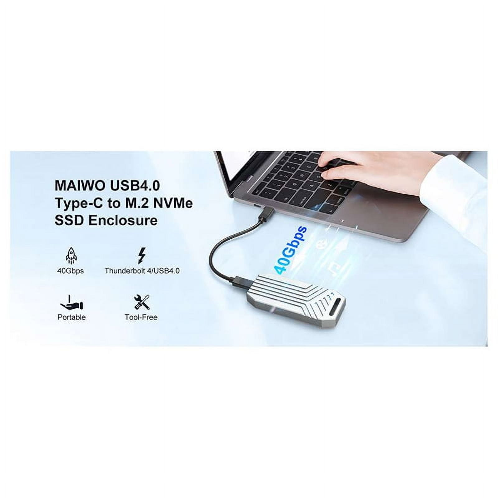 40Gbps M.2 NVMe SSD Enclosure USB4 Type-C External Portable M2 Nvme Case Aluminum Support Thunderbolt4 Tool Free