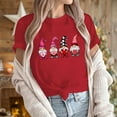 thumbnail image 3 of Guzom Red Cute Gnome LOVE Graphic Crewneck Short Sleeve T-Shirt for Women, Stretch 95% Polyester 5% Spandex Casual Valentine's Day Tee S-XXXL Plus Size,Size M, 3 of 6