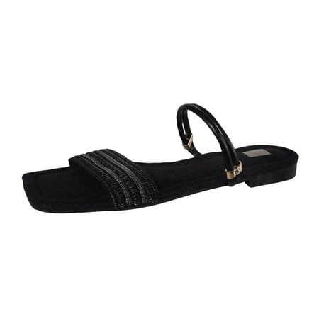 

CAICJ98 Women Shoes Women s Summer Sandals Bohemian Beaded Ankle Walking Strap Casual Flip Flops Ladies Beach Sexy Flats Comfortable Shoes Black