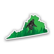 Virginia State Shaped Bigfoot Sasquatch Sticker Decal - Self Adhesive Vinyl - Weatherproof - Made in USA - big foot va