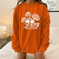 thumbnail image 2 of Women's Plus Size Tops Fall Slim Fitted Crew Neck Long Sleeve Dolman Drop Shoulder Button Down Solid Color Business Casual Cotton T Shirt (Orange,S), 2 of 7