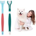 thumbnail image 1 of Juego de 2 cepillos de dientes para mascotas, protectores de dedos de silicona para cepillos de dientes de perros y gatos para mejorar la higiene bucal., 1 of 4