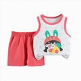 thumbnail image 4 of Nwiuh Toddler Boys 2 PCS Tank Top and Shorts Set Cotton Sleeveless Shirts and Shorts Summer Outfits (Watermelon Red, 4-5 Years), 4 of 4