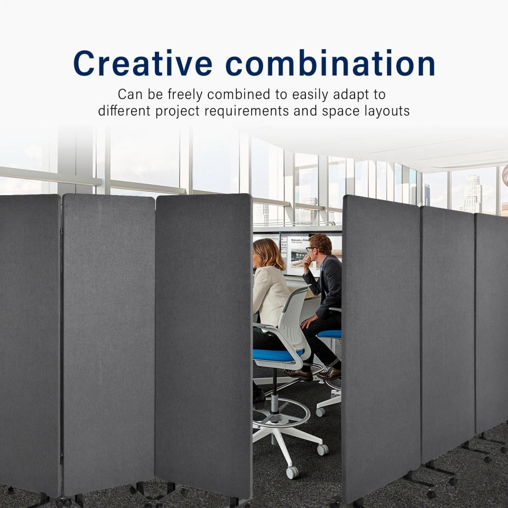 Rolling Soundproof Partitions for Home Use - Mobile Acoustic Panels with Wheels & Handle - Noise Reducing Freestanding Divider Walls Easy to Relocate