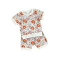 thumbnail image 2 of Musuos Baby Girl 2Pcs Summer Outfits 6 12 18 24M 3T Short Sleeve Floral Print T-Shirt + Shorts Set Infant Toddler Clothes, 2 of 10