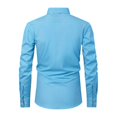thumbnail image 2 of TOPTIE Men's Dress Shirts Plaid Printed Stretch Long Sleeve Button Down Casual Business-Turquoise-XL, 2 of 6