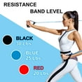 thumbnail image 3 of Bandas de resistencia de 20 libras con mangos para ejercicios en el gimnasio y entrenamientos en casa, rojo, 3 of 7