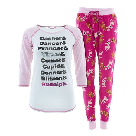 love loungewear juniors pink santas reindeer christmas pajamas walmartcom - Juniors Christmas Pajamas love loungewear juniors pink santas reindeer christmas pajamas walmartcom - Juniors Christmas Pajamas