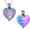 Rainbow, variant on Stainless Steel Paw Print Heart Urn Pendant Cremation Jewelry for Dog Cat Ashes Urn Necklace Pet Memorial Jewelry Necklace that Opens inside