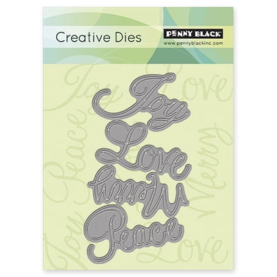 Penny Black 51021 Penny Black Creative Dies-Love & Joy&#44; 2.7 in. X4.8 in.