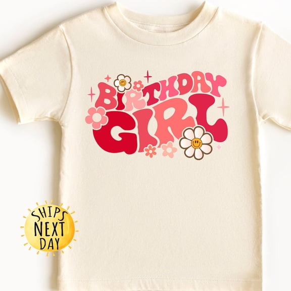 Pink Retro Birthday Babe Toodler Shirt, Cute Girls Kids Party Shirt, Toddler Shirt, Funny Kids Shirt TODDLER SHORT SLEEVE TEE BELLA CANVAS 3001T