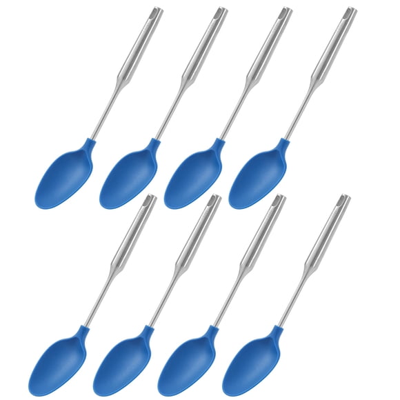 YBM Home Silicone Non-Stick Slotted Cooking Serving Spoons, Heat-Resistant Plastic Kitchen Tools for Mixing, Frying, Serving, Draining, Turning, with