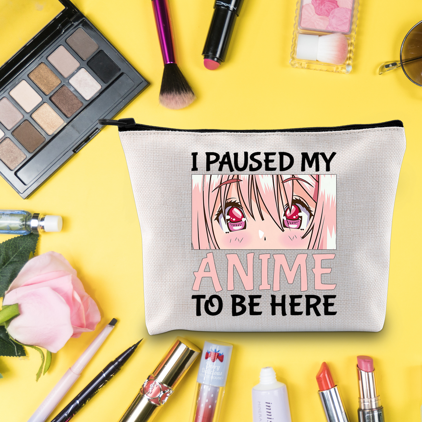  MBMSO Anime Lover Makeup Bag Anime Gifts for Manga Lovers Anime  Cosmetic Travel Bag Anime Fan Gift Makeup Pouch Anime Bag (Anime bag-black)  : Beauty & Personal Care
