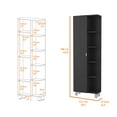 thumbnail image 3 of Bathroom Storage Cabinet Urano Mirror Linen Cabinet, Four Interior Shelves, Five External Shelves -Black,Bathroom Vanity, 3 of 9