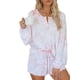 thumbnail image 3 of Txlixc Conjuntos de pijama para mujer Camisa de manga larga Tops + Ropa de dormir Pantalones cortos Ropa de dormir de 2 piezas para mujer Ropa de descanso Txlixc  Estilo de ocio, 3 of 3