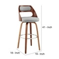 thumbnail image 2 of 30 Inch Leatherette Barstool with Cut Out Back, Gray and Brown- Saltoro Sherpi, 2 of 3